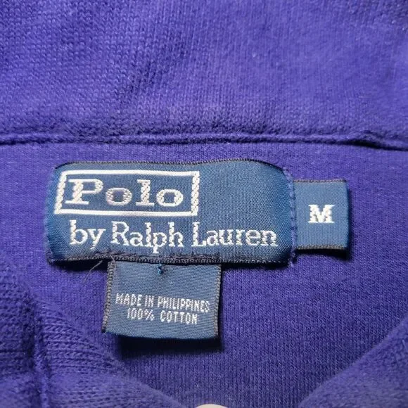 Polo Ralph Lauren 1/4 Zip Sweater Men's Medium Royal Blue Pony Designer - Picture 3 of 8